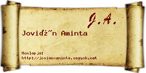 Jovián Aminta névjegykártya